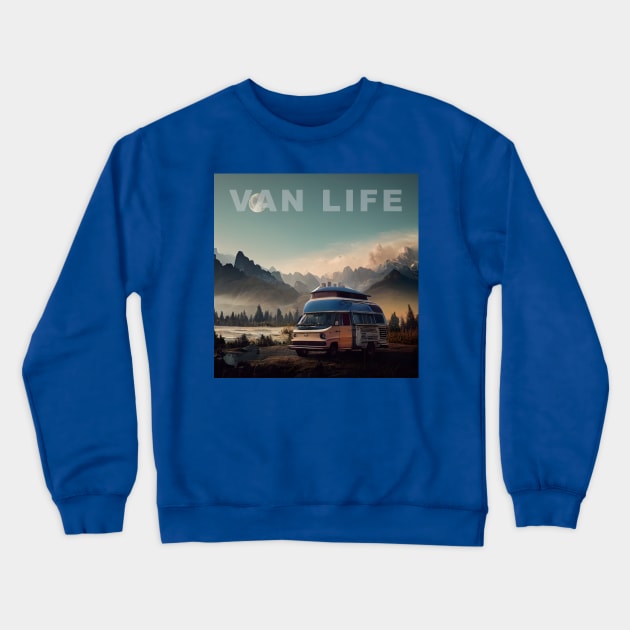 Van Life Camper RV Outdoors in Nature Crewneck Sweatshirt by Grassroots Green